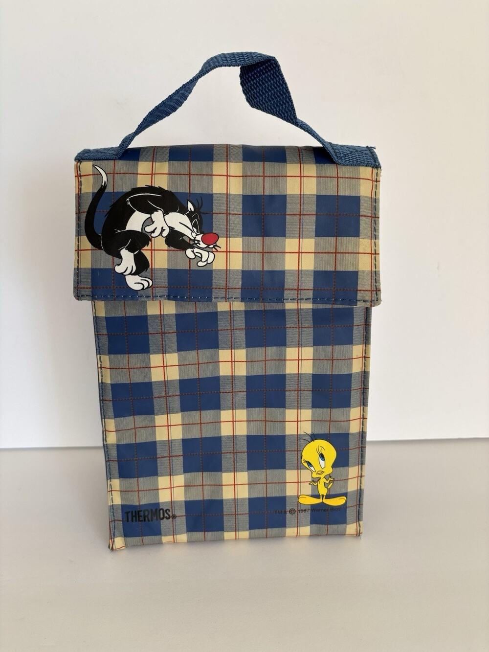 Tweety and Sylvester Gingham Vintage Thermos Lunch Box 1997